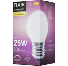Bec LED variabil Flair E27 2,2W 250 lumeni, glob mat G45, lumină caldă