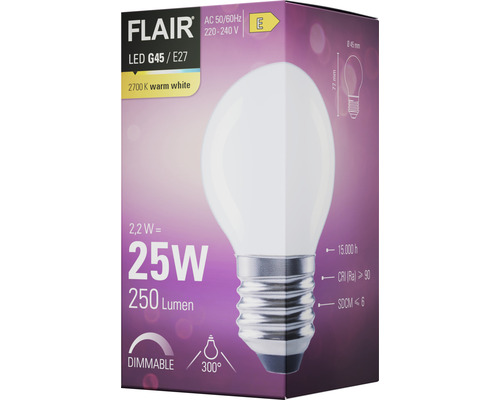 Bec LED FLAIR G45 E27 în ambalaj