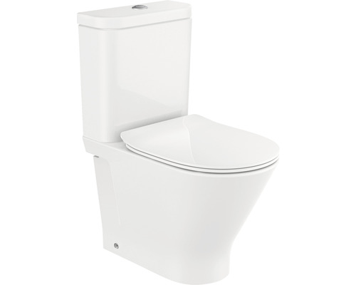 Toaletă ceramică de podea cu rezervor și scaun de toaletă