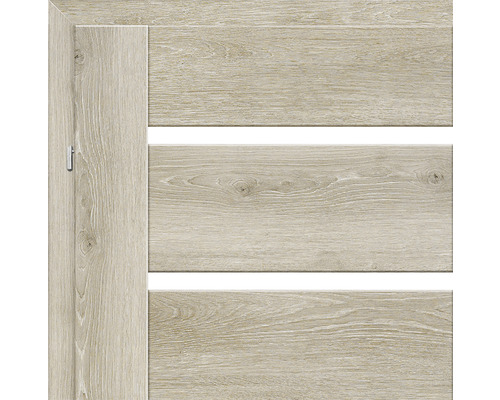 Ușă din lemn cu trei panouri orizontale cu design din lemn