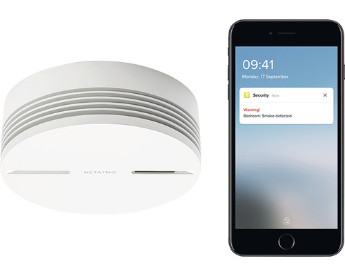 Detector de fum Netatmo cu notificare pe smartphone