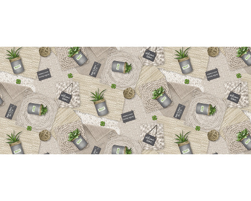 Model cu plante de apartament în ghivece, covoare și bile decorative