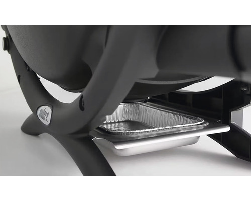 Imagine detaliată a unui grătar Weber cu tavă de colectare a grăsimii