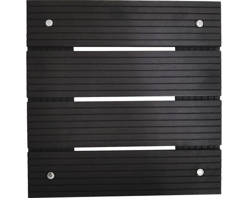 Element de terasă maro închis din lemn cu patru șuruburi argintii