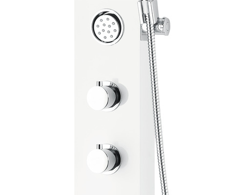 Panou de duș cu duș fix, duș de mână și elemente de control