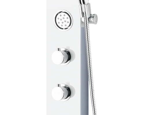 Panou de duș cu duș de mână, cap de duș și regulatoare