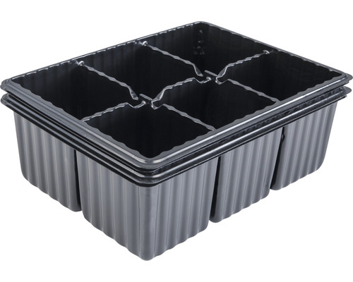 Tavă de germinare din plastic cu șase compartimente