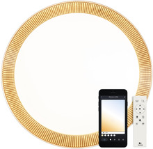 Plafonieră cu LED integrat Pulsar Gold Ring 36W 1450 lumeni, lumină albă 3000-6500K, alb/auriu, incl. telecomandă, conexiune WiFi & Bluetooth-thumb-3