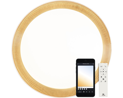 Plafonieră rotundă cu smartphone și telecomandă