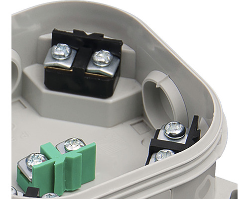 Vizualizare detaliată a unei cutii de joncțiune cu cleme