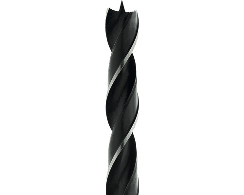 Detaliu al unui burghiu pentru lemn cu vârf de centrare