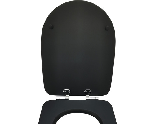 Capac de toaletă din lemn cu feronerie cromată