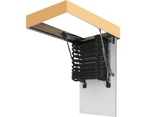 Scară de mansardă deschisă cu scară tip foarfecă