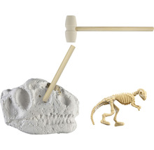 Set de săpături de dinozaur cu ciocan, daltă și schelet de dinozaur