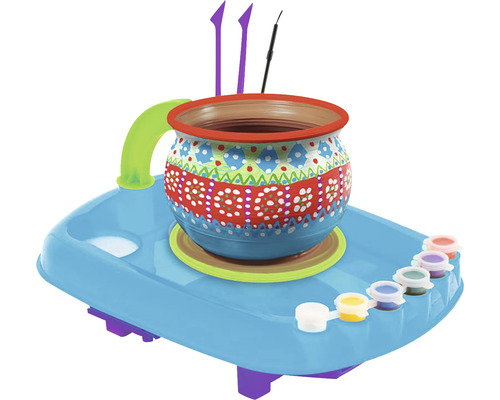 Set de olărit cu roată de olar, culori și instrumente
