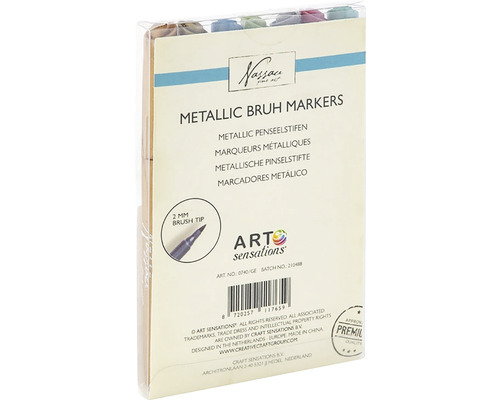 Pachet de markere metalice cu pensulă