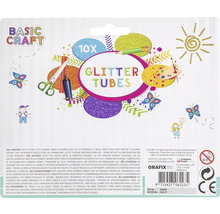 Basic Craft Tuburi cu sclipici, 10 bucăți