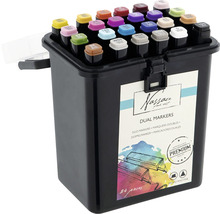 Set de 24 de markere într-un recipient negru