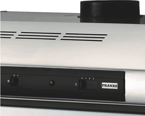 Hotă cu panou de control și logo Franke