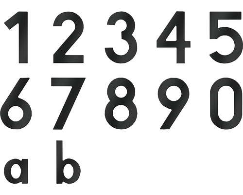 Numere de casă din metal de la 0 la 9 și a și b