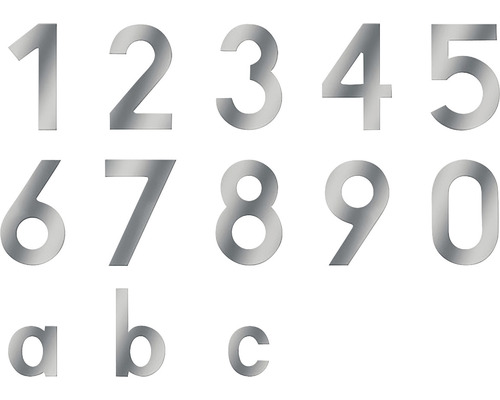 Numere de casă din metal de la 0 la 9 și literele a, b, c