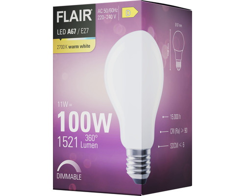 Ambalaj pentru un bec LED Flair A67 E27 reglabil cu 2700 Kelvin alb cald