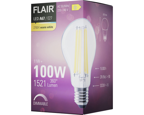 Bec LED FLAIR A67 E27, 100 W, dimabil pe ambalaj
