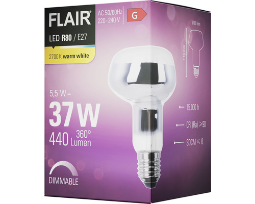 Ambalaj bec FLAIR LED R80 E27