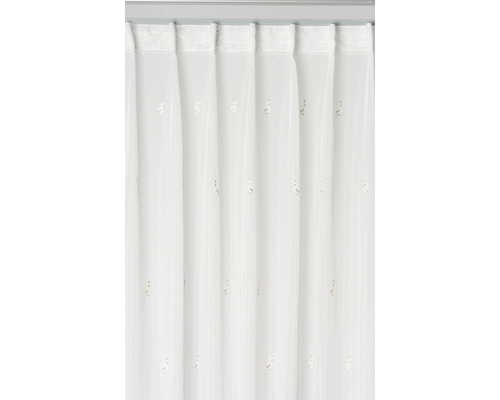 Perdea cu model floral și prindere cu bride