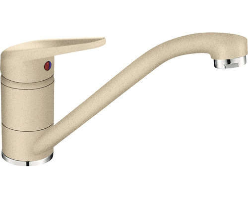 Baterie de bucătărie cu gura de scurgere pivotantă