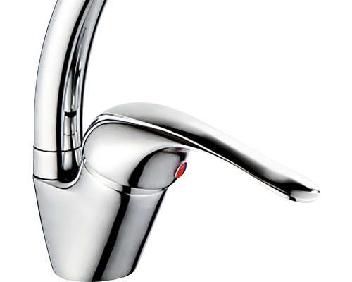 Baterie monocomandă cromată pentru lavoar