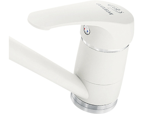 Baterie monocomandă albă pentru lavoar