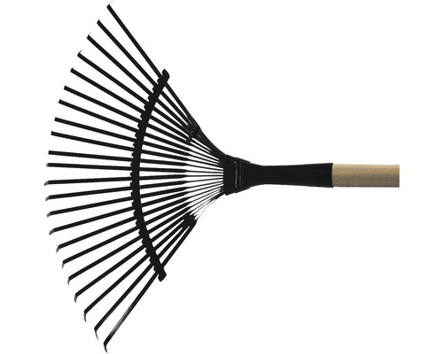Greblă de frunze cu mâner de lemn