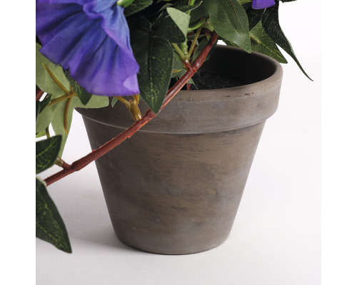 Ghiveci cu plante artificiale cu flori violet