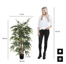Plantă artificială, bambus, înălțime 150 cm, verde-thumb-6
