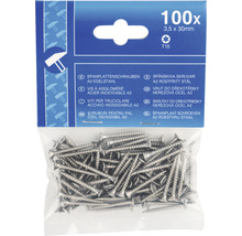 Set holșuruburi pentru pal cu cap înecat Verpackungsdesign, argintiu din oțel inoxidabil 3,5mm, 100 bucăți