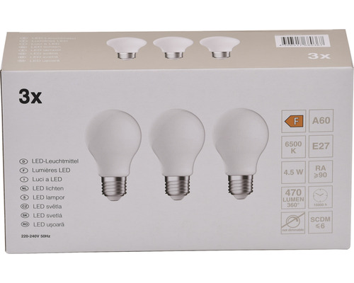 Pachet cu trei becuri LED E27