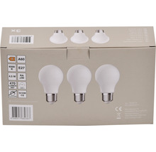 Becuri LED Verpackungsdesign E27 4,5W 470 lumeni, glob mat A60, lumină rece CRI90, 3 bucăți