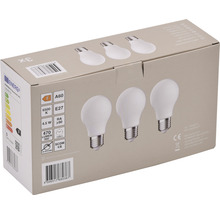 Becuri LED Verpackungsdesign E27 4,5W 470 lumeni, glob mat A60, lumină rece CRI90, 3 bucăți