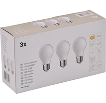 Becuri LED Verpackungsdesign E27 8W 1055 lumeni, glob mat A60, lumină rece CRI90, 3 bucăți