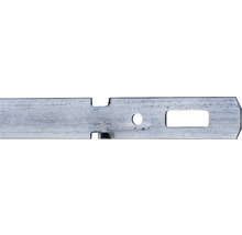 Conector metalic cu scobituri și perforație