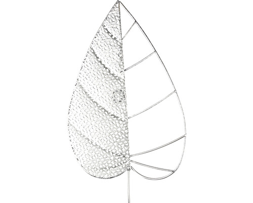 Figurină decorativă din metal în formă de frunză, jumătate umplută, jumătate scheletică