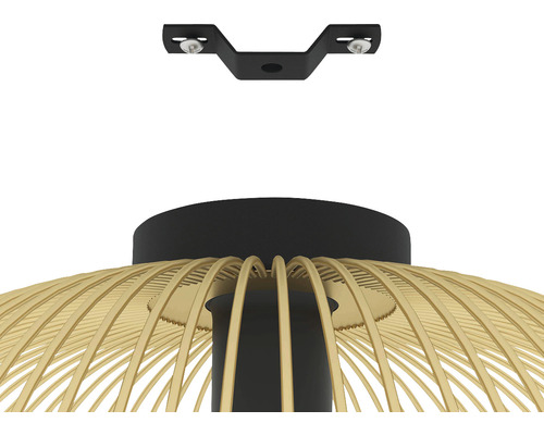 Detaliu al unei lămpi de tavan cu suport de montare