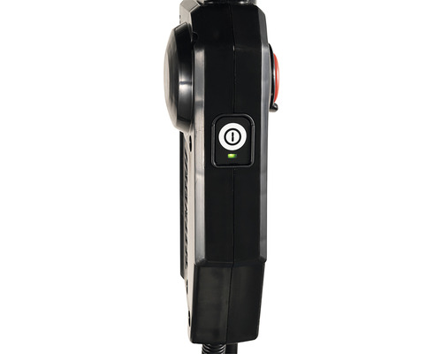 Dispozitiv negru cu buton de pornire/oprire și indicator de funcționare