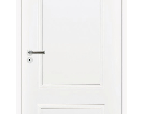 Ușă interioară albă cu mâner și broască