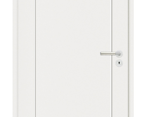 Ușă interioară albă cu mâner și gaură de cheie