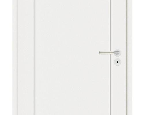 Ușă interioară albă cu mâner și broască