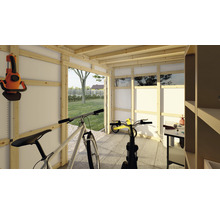 Căsuță de grădină Bertilo Design HPL 2 345x228 cm, gri/antracit