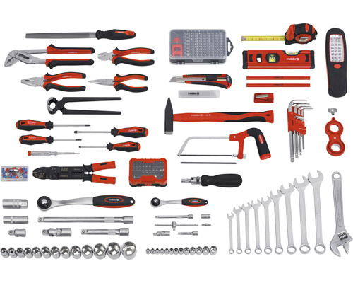 Asortiment extins de scule cu clești, șurubelnițe, instrumente de măsură și multe altele