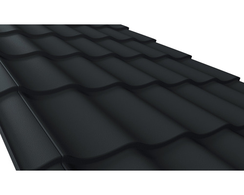 Prim-plan cu țigle negre.